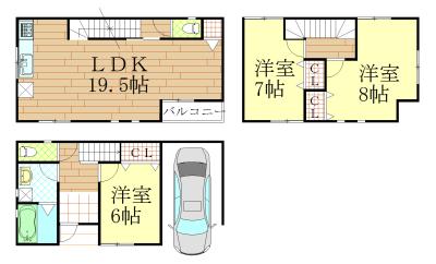 Floor plan. 23.8 million yen, 3LDK, Land area 60.29 sq m , Building area 98.99 sq m LDK19.5 Pledge spacious !!