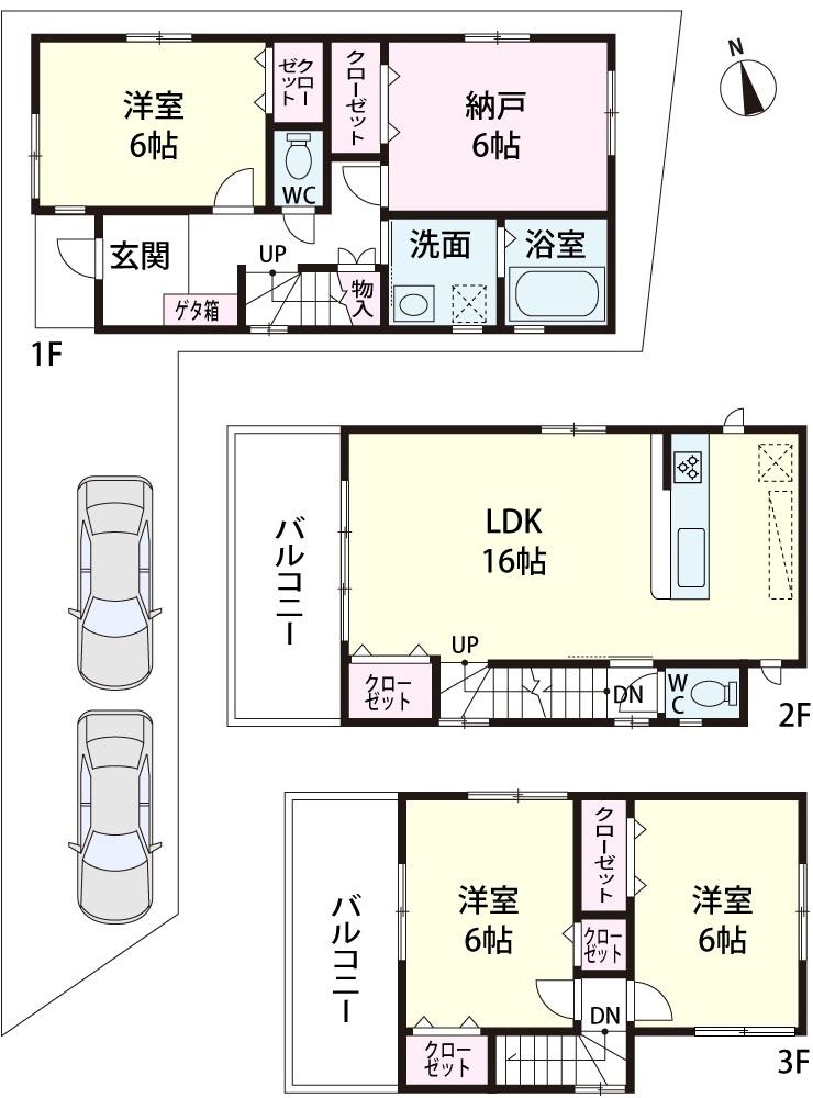 Floor plan. (No. 1 point), Price 29,800,000 yen, 4LDK, Land area 80.79 sq m , Building area 96.39 sq m