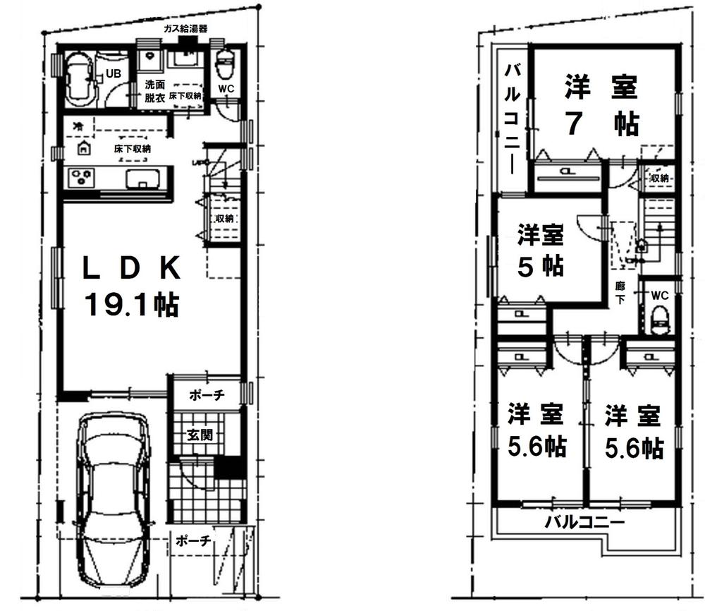 Floor plan. 31,800,000 yen, 4LDK, Land area 84.52 sq m , Building area 108.68 sq m