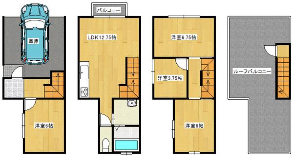 Floor plan. 29,200,000 yen, 4LDK, Land area 64.99 sq m , Building area 100.18 sq m