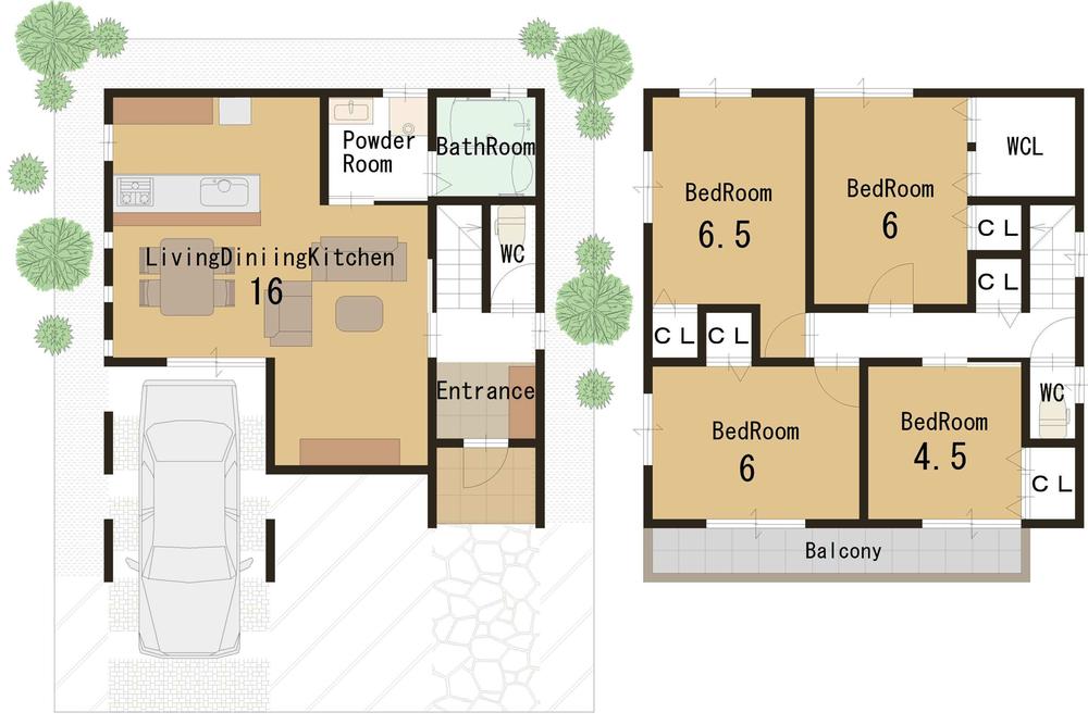 Floor plan. Price 24,800,000 yen, 4LDK, Land area 69.95 sq m , Building area 91.89 sq m