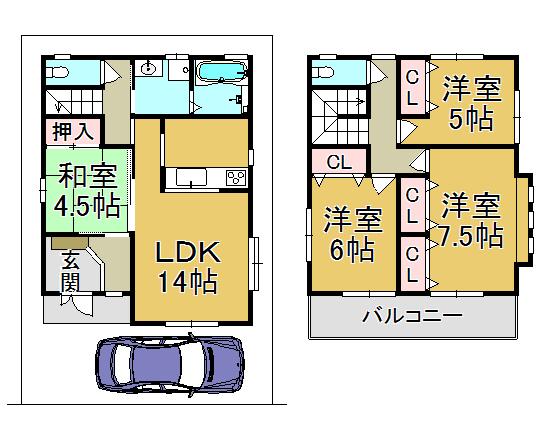 Floor plan. (No. 2 locations), Price 31,965,000 yen, 4LDK, Land area 91.21 sq m , Building area 94.77 sq m
