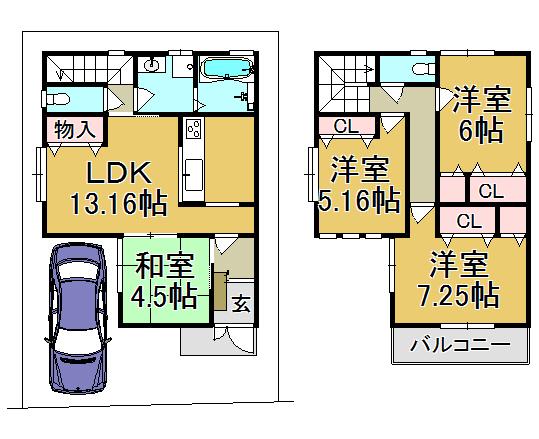 Floor plan. (No. 13), Price 28,730,000 yen, 4LDK, Land area 91.21 sq m , Building area 89.9 sq m