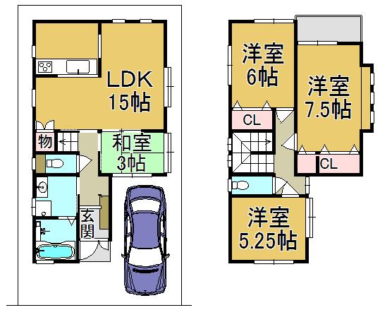 Floor plan. (No. 15 locations), Price 27,710,000 yen, 4LDK, Land area 90.93 sq m , Building area 87.88 sq m