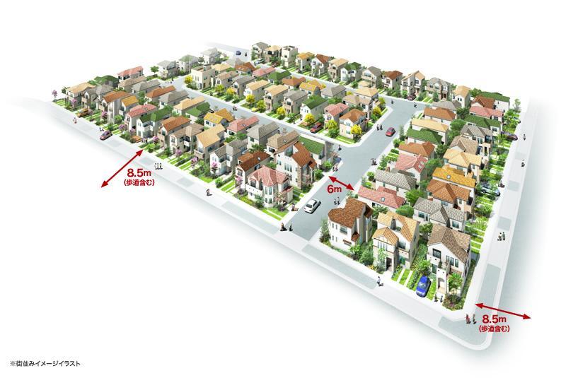 Other. The city of all 81 compartments five different garden gather themed. In the room of the garden two-story, The combined house building in lifestyle. (Bird's-eye image illustration)