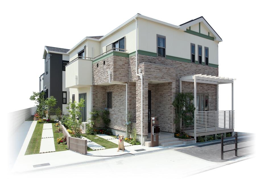 Model house photo. "House nurture the future of kids (52 No. land).", "Forest House (No. 53 locations) that become familiar with the green" model house 2 House published! ( ※ Left: 52 issue areas ・ Right: 53 issue areas local model house / 2013 August shooting)