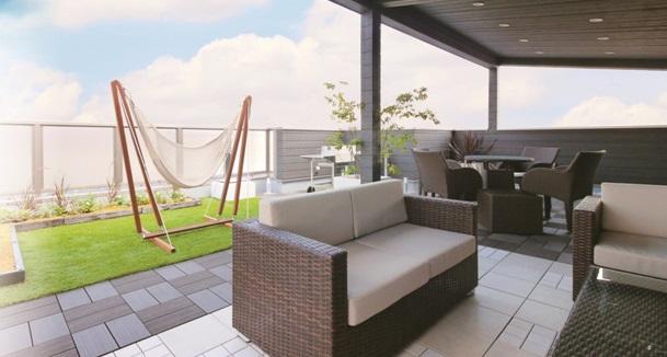 Garden. Choice of equipment specifications. Solar plan or roof garden. Ya family and friends and barbecue, Tea Party can also enjoy.