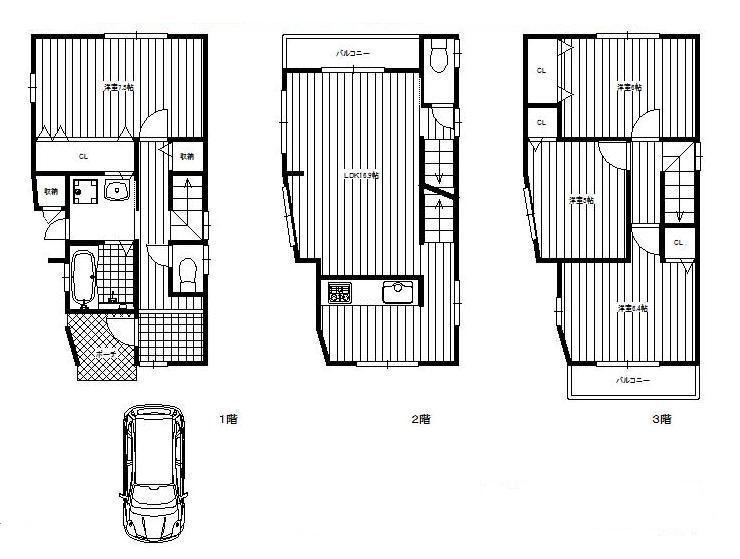 Floor plan. 29,800,000 yen, 4LDK, Land area 66.11 sq m , It becomes optimum specification with a housed in a building area of ​​104.28 sq m each room.
