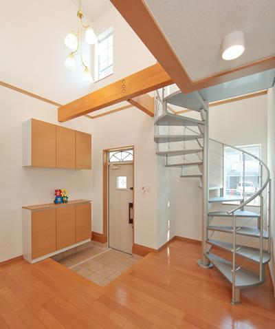 Building plan example (introspection photo). Providing an impressive spiral staircase and atrium, Realize the breadth and relaxed of. (Green Museum plain 77 No. land model house)