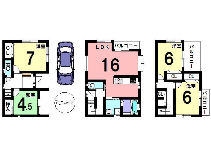 Floor plan. 25,900,000 yen, 4LDK, Land area 67.8 sq m , Building area 97.6 sq m
