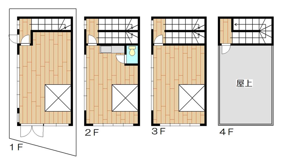 Floor plan. 9.8 million yen, 3K, Land area 35.95 sq m , It is a building area of 73.08 sq m office building.