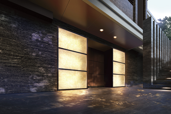 Buildings and facilities. Entrance approach Rendering