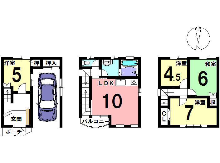 Floor plan. 23.8 million yen, 4LDK, Land area 41.99 sq m , Building area 93.54 sq m