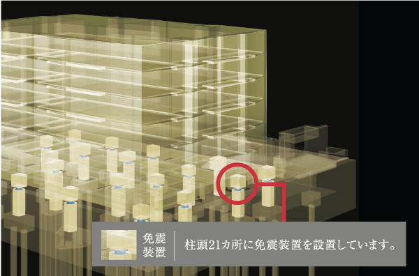 earthquake ・ Disaster-prevention measures.  [Flat plate-wall construction method] The property is, It is possible to reasonably flat plate-wall construction method by seismic isolation structure, It has been achieved the airy living space. A flat plate, High rigidity and strength, Sound insulation to a thickness superior of the inter-dwelling unit 300 ~ It is void slabs of about 325mm. Dwelling units within the Haisasshi ・ The corner window, You can increase the lighting of significantly (conceptual diagram)