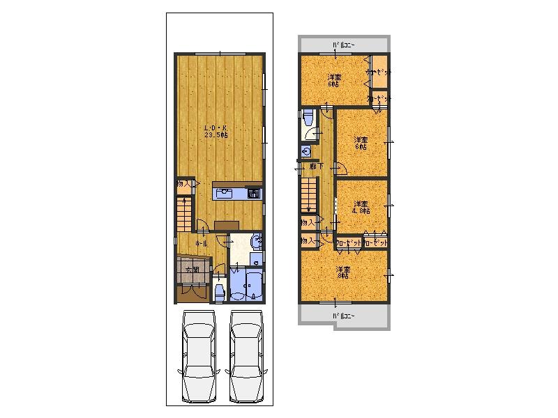 Floor plan. 38,800,000 yen, 4LDK, Land area 107.69 sq m , Is LDK of building area 111.78 sq m 23.5 Pledge