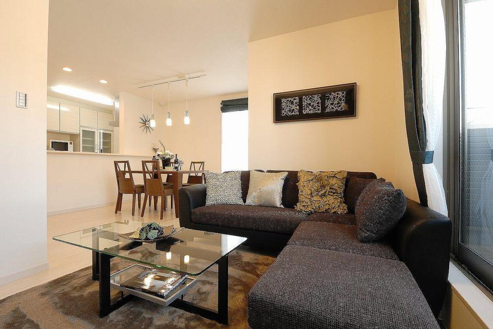 Model house photo. Living