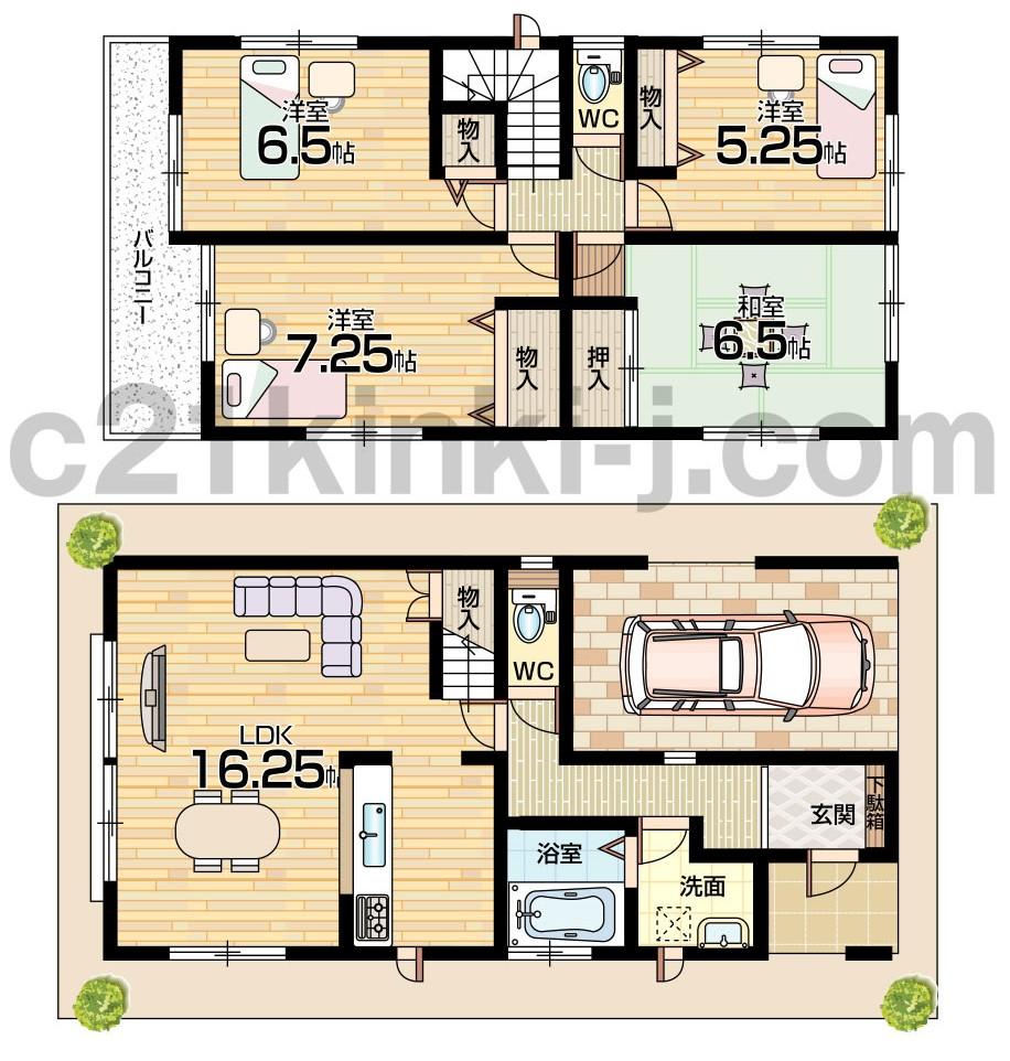 Floor plan. (No. 2 locations), Price 29,800,000 yen, 4LDK, Land area 100.76 sq m , Building area 96.88 sq m