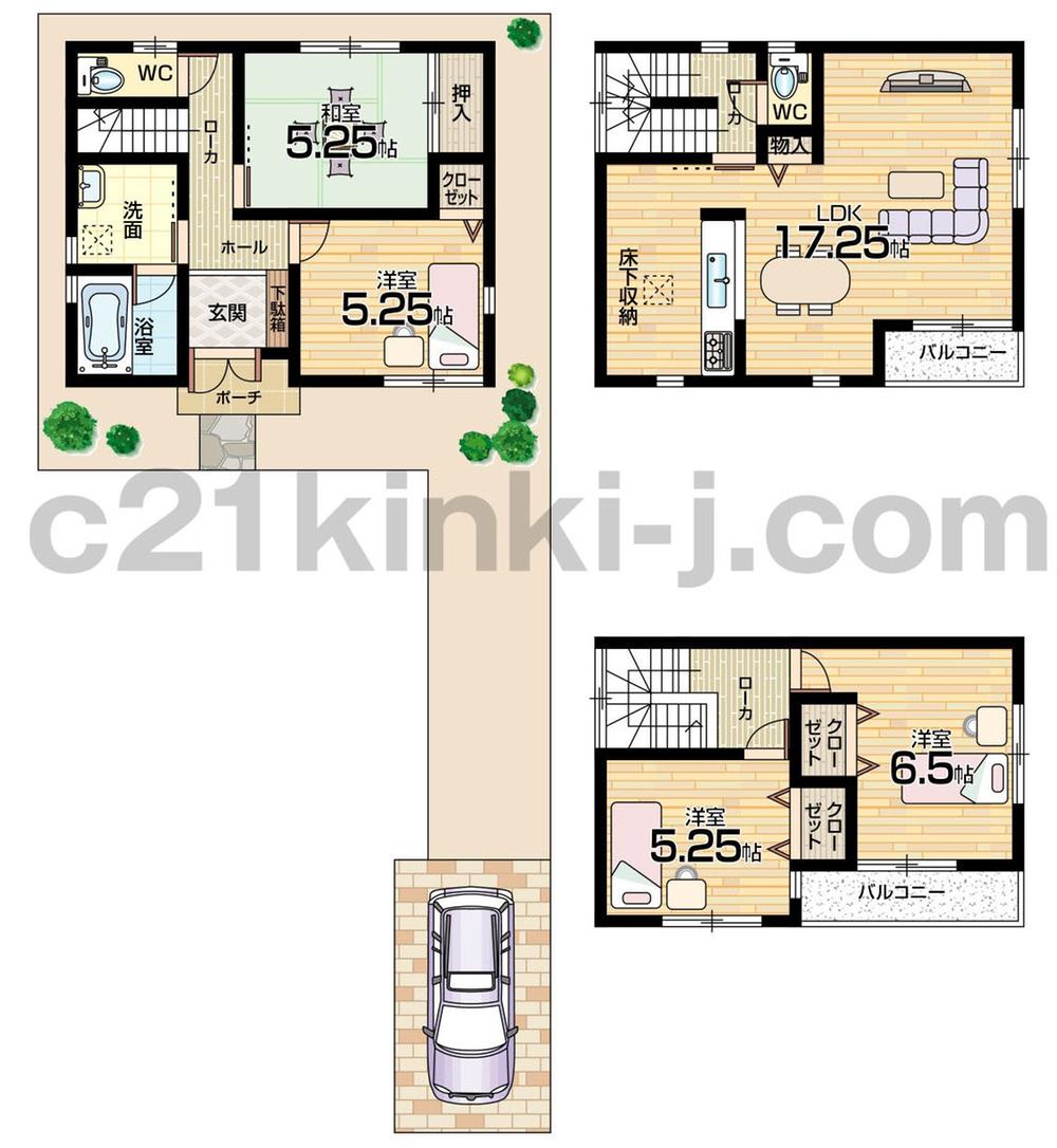 Floor plan. (No. 2 locations), Price 24,800,000 yen, 4LDK, Land area 90.13 sq m , Building area 97.19 sq m