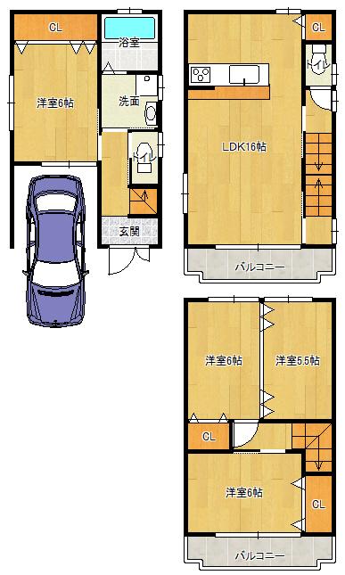 Floor plan. 23,900,000 yen, 4LDK, Land area 51.25 sq m , It stout between the building area 91.62 sq m 2 and a half frontage. It is the room carefully your.
