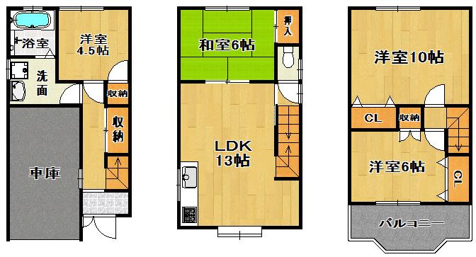 Floor plan. 19,800,000 yen, 4LDK, Land area 40.04 sq m , Building area 83.79 sq m
