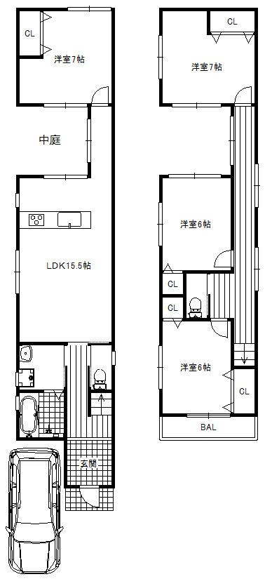 Building plan example (floor plan). Building plan example Building price 16 million yen, Building area 102.06 sq m