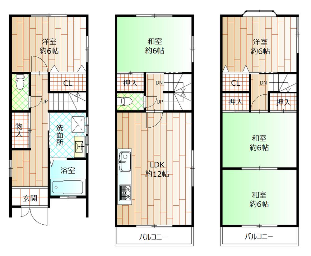 Floor plan. 17.8 million yen, 5LDK, Land area 61.4 sq m , Building area 110.7 sq m lighting part rich because the ventilation is also good (^^)