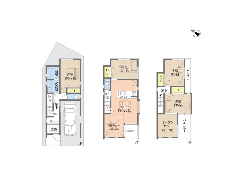 Floor plan. Anessis Nishimikuni Smart Town No. 6 area of ​​sunlight standard equipment