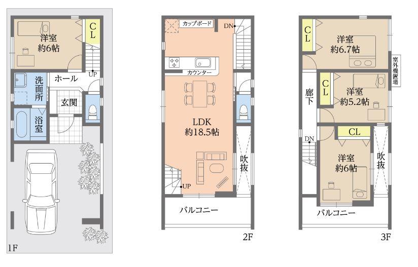 Floor plan. Anessis Nishimikuni Smart Town No. 6 area of ​​sunlight standard equipment