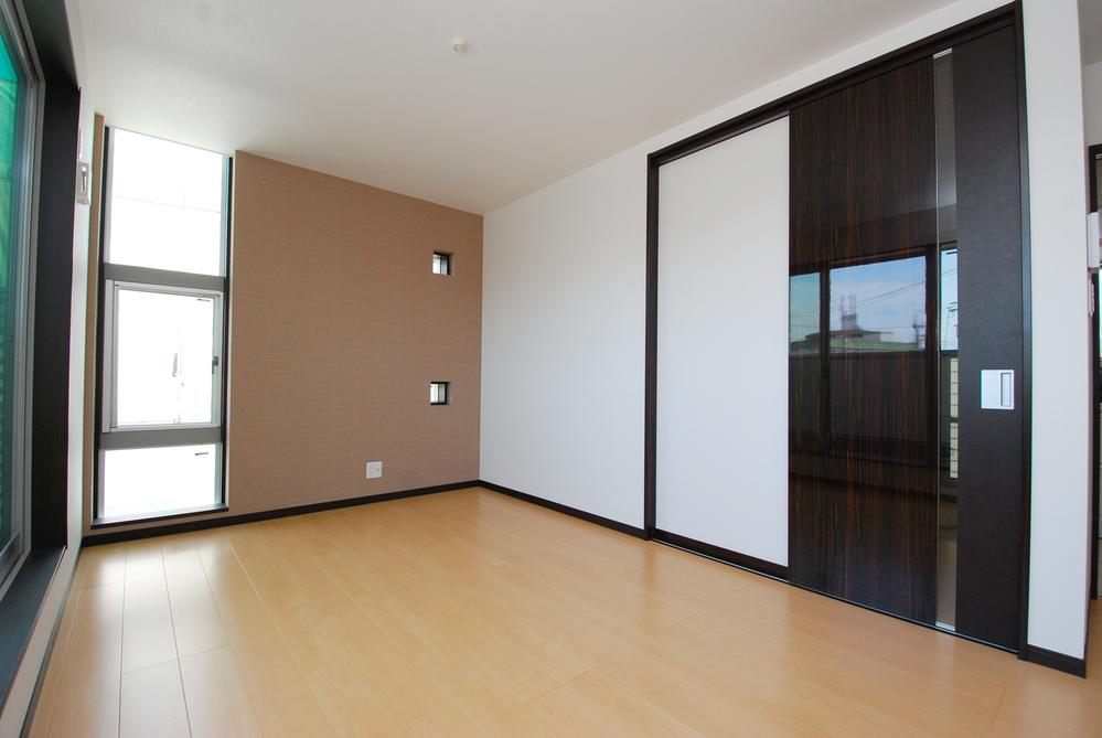 Other introspection. Bright design of a window of the vertical style, Interior