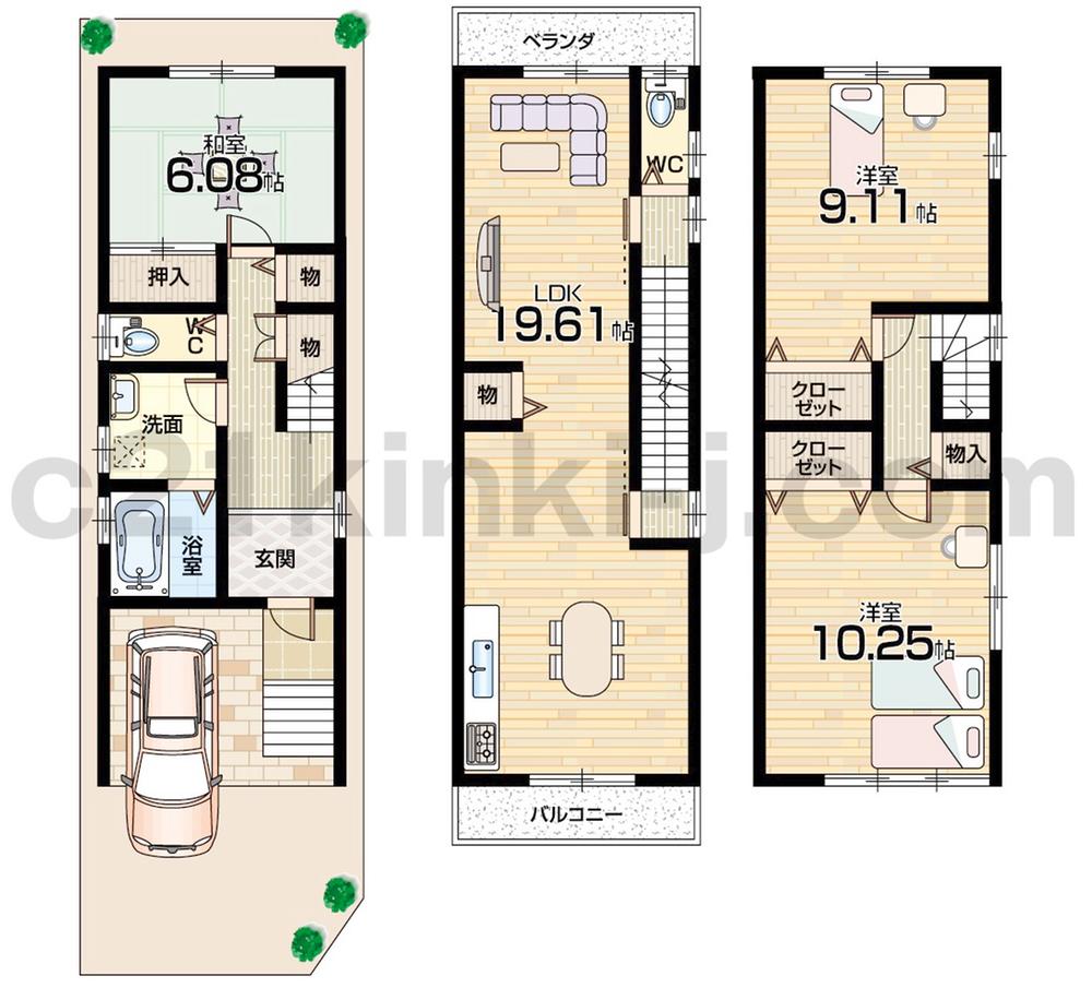 Floor plan. 28 million yen, 3LDK, Land area 60.21 sq m , Building area 118.83 sq m floor plan 3LDK! All rooms 6 quires more!
