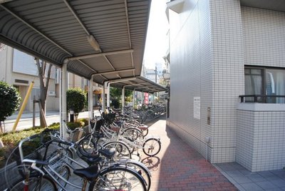 Other. On-site bicycle parking lot with a roof