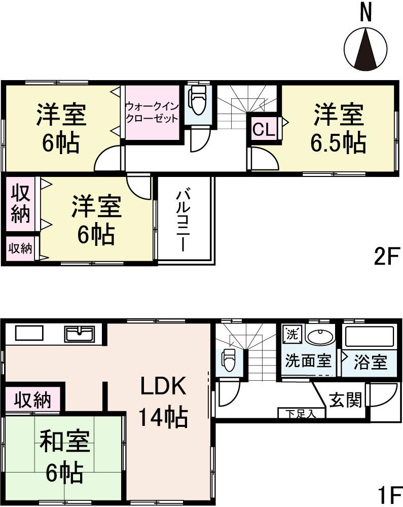 Floor plan. (No. 4 locations), Price 26,800,000 yen, 4LDK, Land area 85.75 sq m , Building area 93.55 sq m