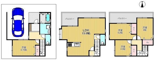 Floor plan. (No. 14 locations), Price 34,900,000 yen, 4LDK, Land area 66.34 sq m , Building area 120.48 sq m