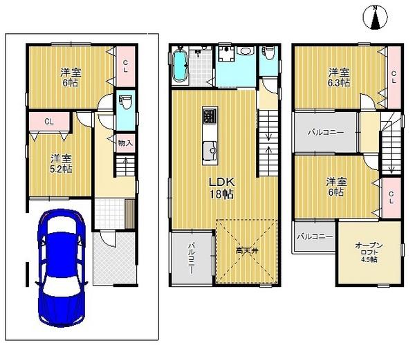 Floor plan. (No. 11 locations), Price 35,900,000 yen, 4LDK, Land area 66.09 sq m , Building area 120.41 sq m