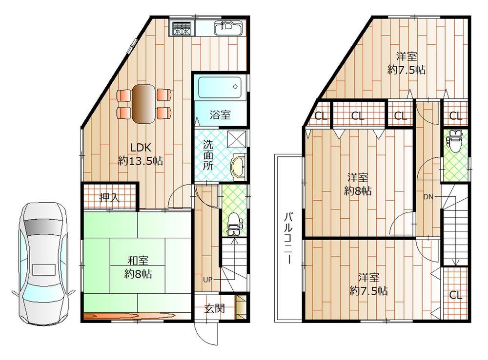 Floor plan. 23.8 million yen, 4LDK, Land area 82.48 sq m , Building area 102.66 sq m