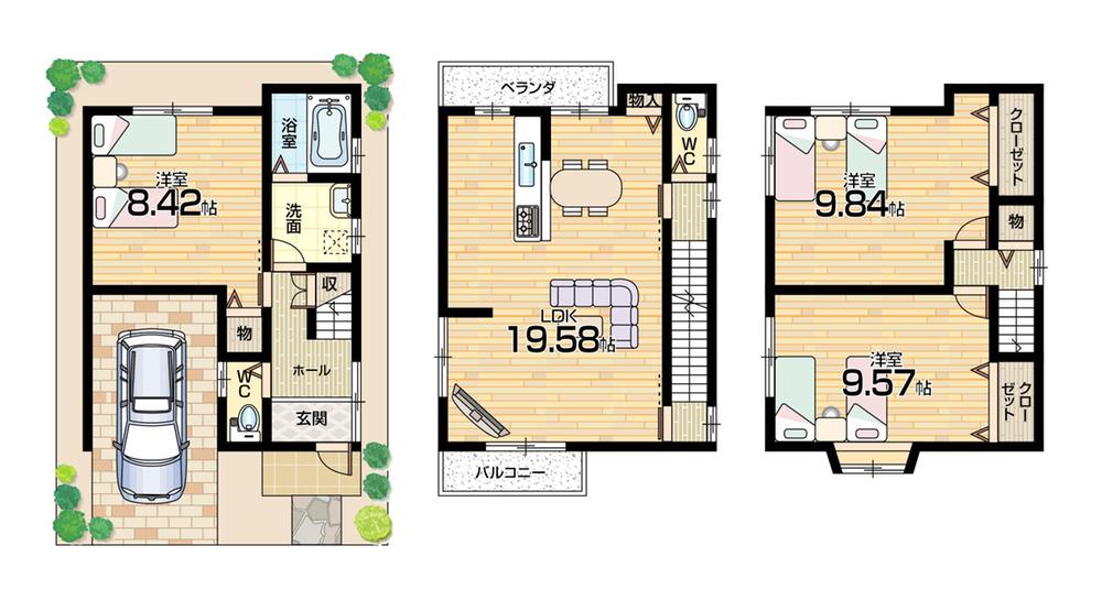 Floor plan. (No. 12 locations), Price 24.4 million yen, 3LDK, Land area 65 sq m , Building area 116.64 sq m