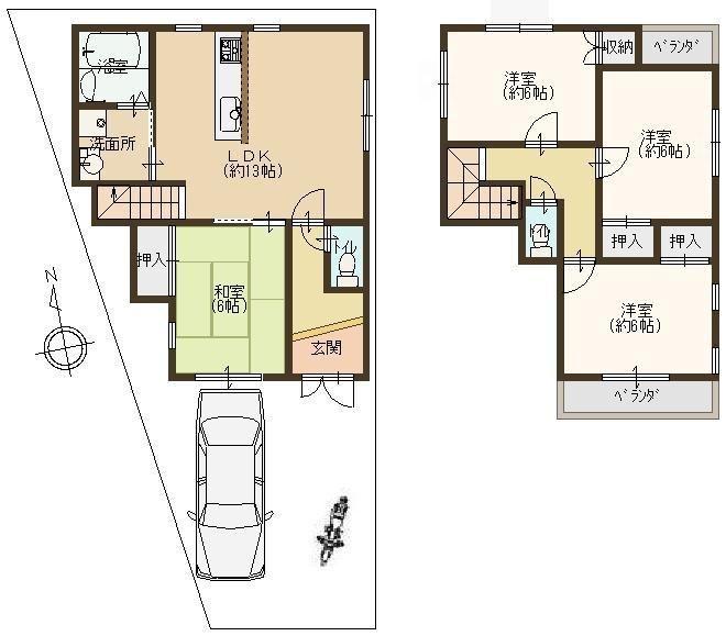 Floor plan. 19 million yen, 4LDK, Land area 96.1 sq m , It has become a building area of 90.25 sq m living easy floor plan ☆