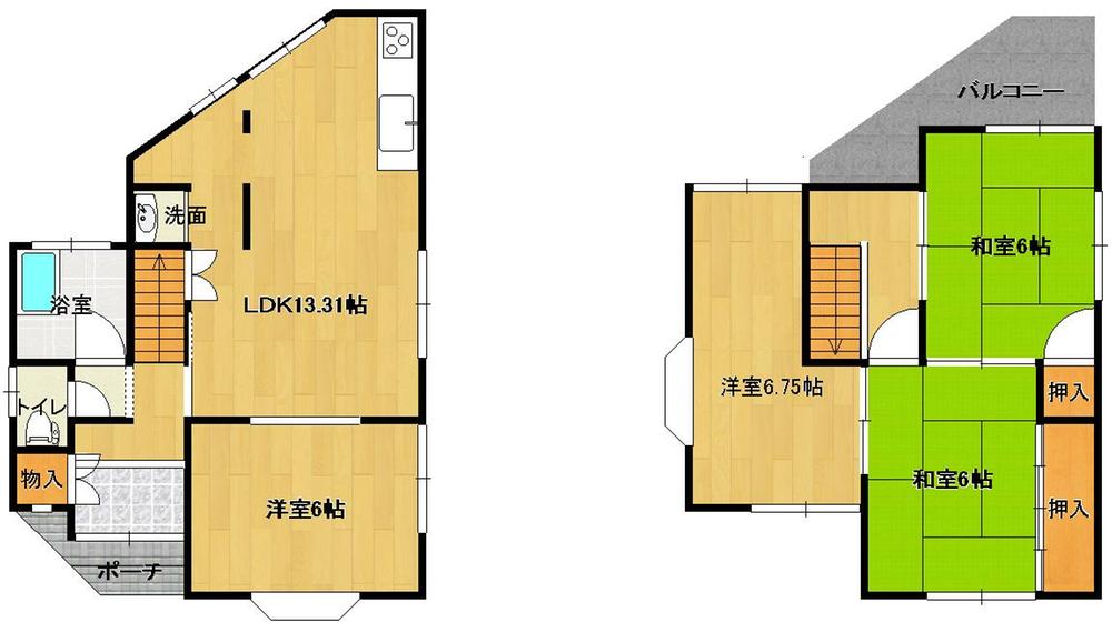 Floor plan. 6.8 million yen, 4LDK, Land area 56.67 sq m , It is a building area of 68.84 sq m room very clean your.