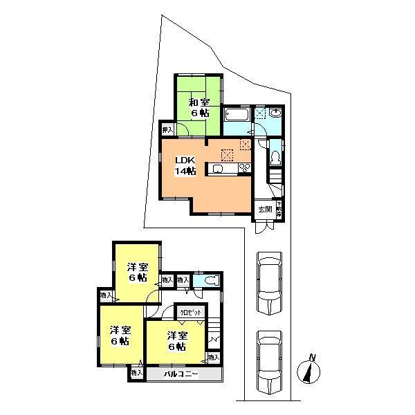 Floor plan. 28.8 million yen, 4LDK, Land area 120.36 sq m , Building area 92.34 sq m