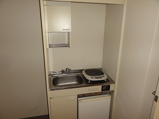 Kitchen. 1-neck mini kitchen with a stove