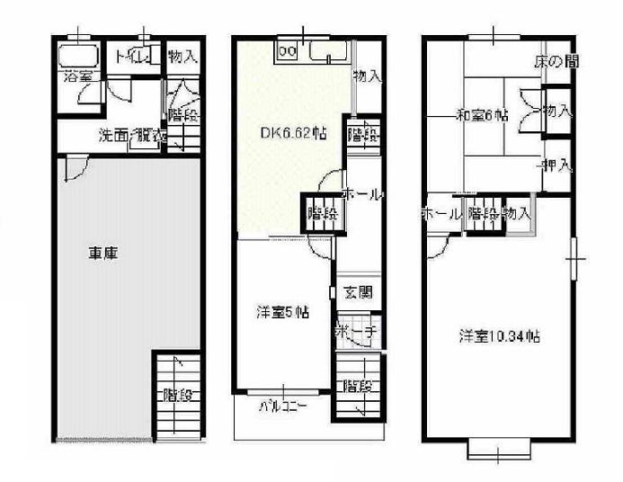 Floor plan. 9.8 million yen, 3DK, Land area 38.51 sq m , It is a building area of 83.47 sq m built-in garage with property