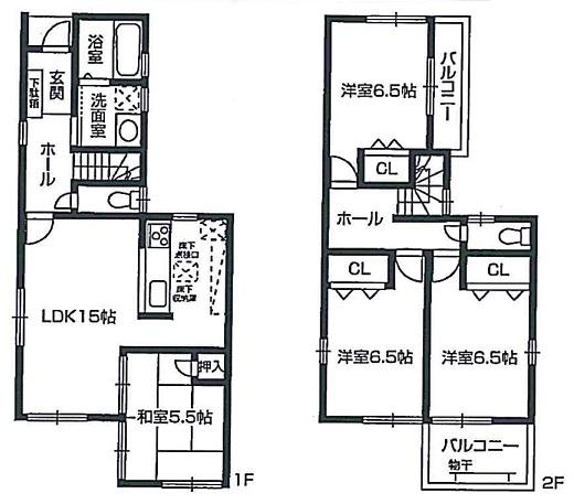 Floor plan. (No. 1 point), Price 29,800,000 yen, 4LDK, Land area 91.96 sq m , Building area 94.36 sq m