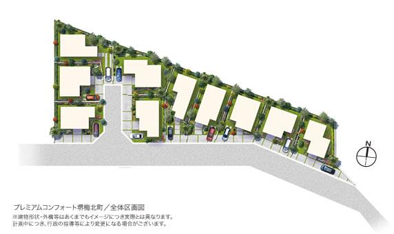 The entire compartment Figure. All units south-facing city block plan that is wrapped in rich sunlight. The city of all 10 compartments flows calm time. (Compartment view image illustrations)