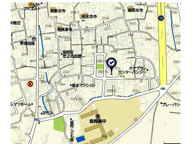 Local guide map. Local is here. There is a flag on the local.