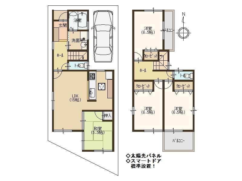 Floor plan. (No. 1 point), Price 29,800,000 yen, 4LDK, Land area 91.96 sq m , Building area 94.36 sq m