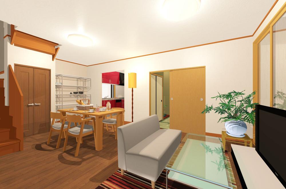 Rendering (introspection). This introspection Perth was laying out the furniture. 