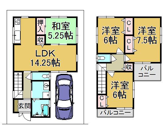 Floor plan. (No. 1 point), Price 26,800,000 yen, 4LDK, Land area 86.2 sq m , Building area 93.96 sq m