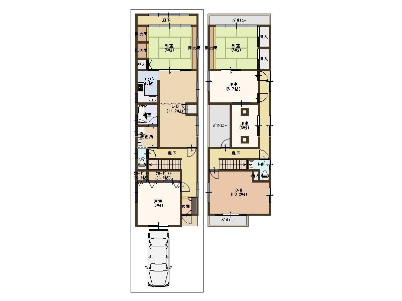 Floor plan. 28.8 million yen, 5LDK, Land area 168.68 sq m , You can also you live as a building area of 141.89 sq m 2 family house.