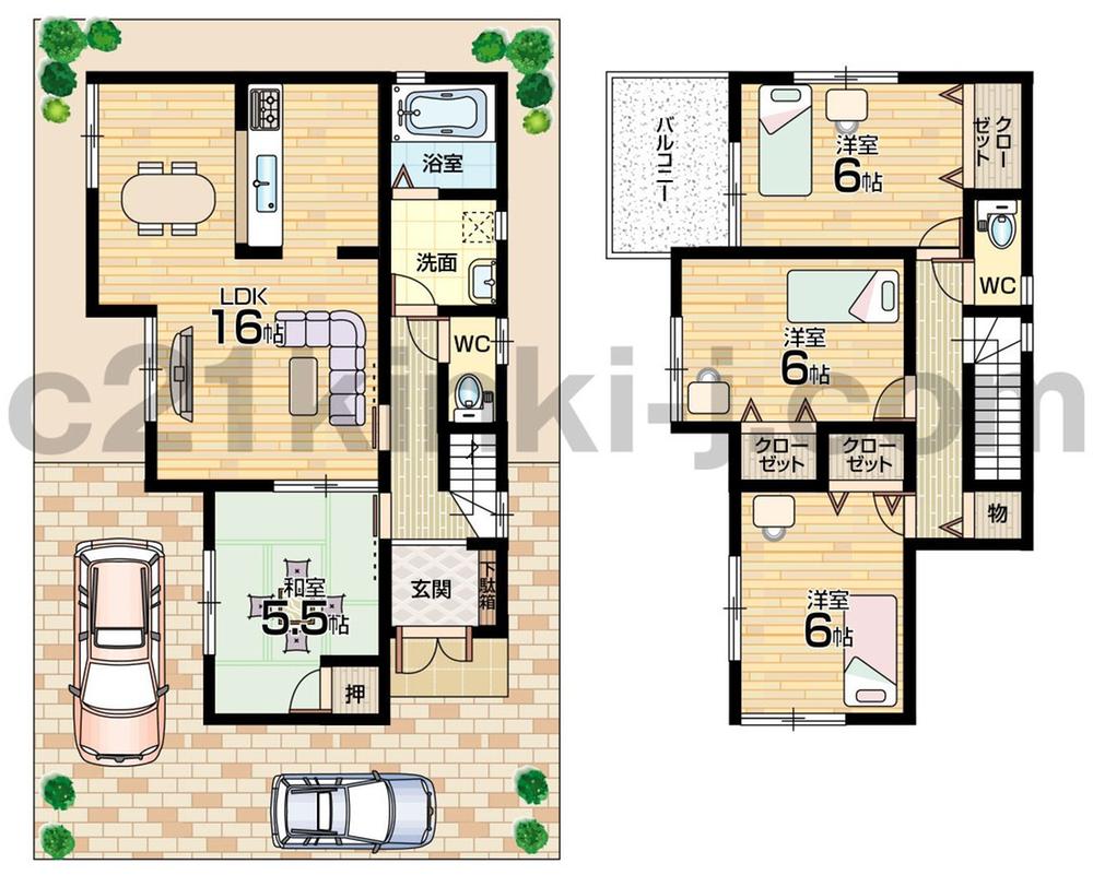 Floor plan. (No. 3 locations), Price 21,800,000 yen, 4LDK, Land area 104.64 sq m , Building area 93.15 sq m