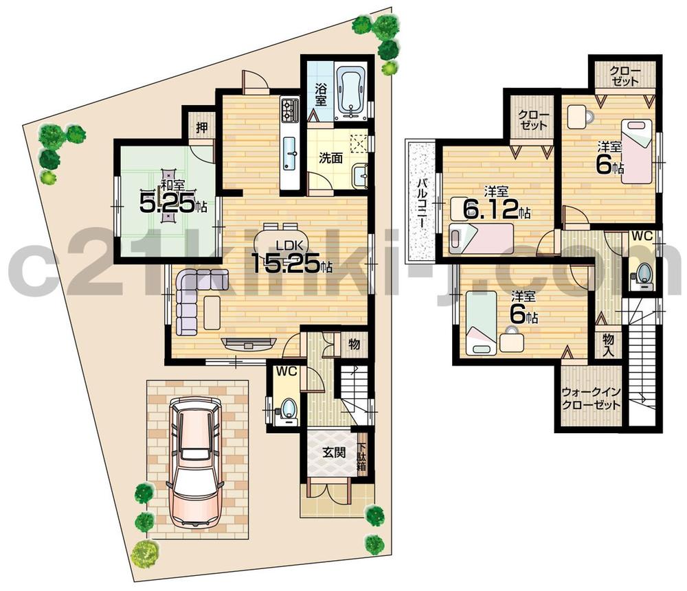 Floor plan. (No. 5 locations), Price 17.8 million yen, 4LDK+S, Land area 104.62 sq m , Building area 95.98 sq m